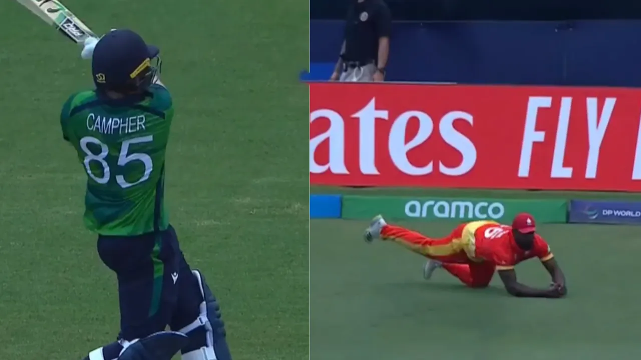 Aaron Johnson takes stunning catch to dismiss Curtis Campher (File Photo:: Internet) 