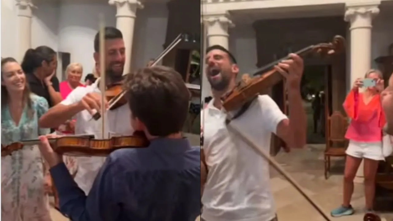 WATCH Novak Djokovic tries his hand at viola as he joins musicians to