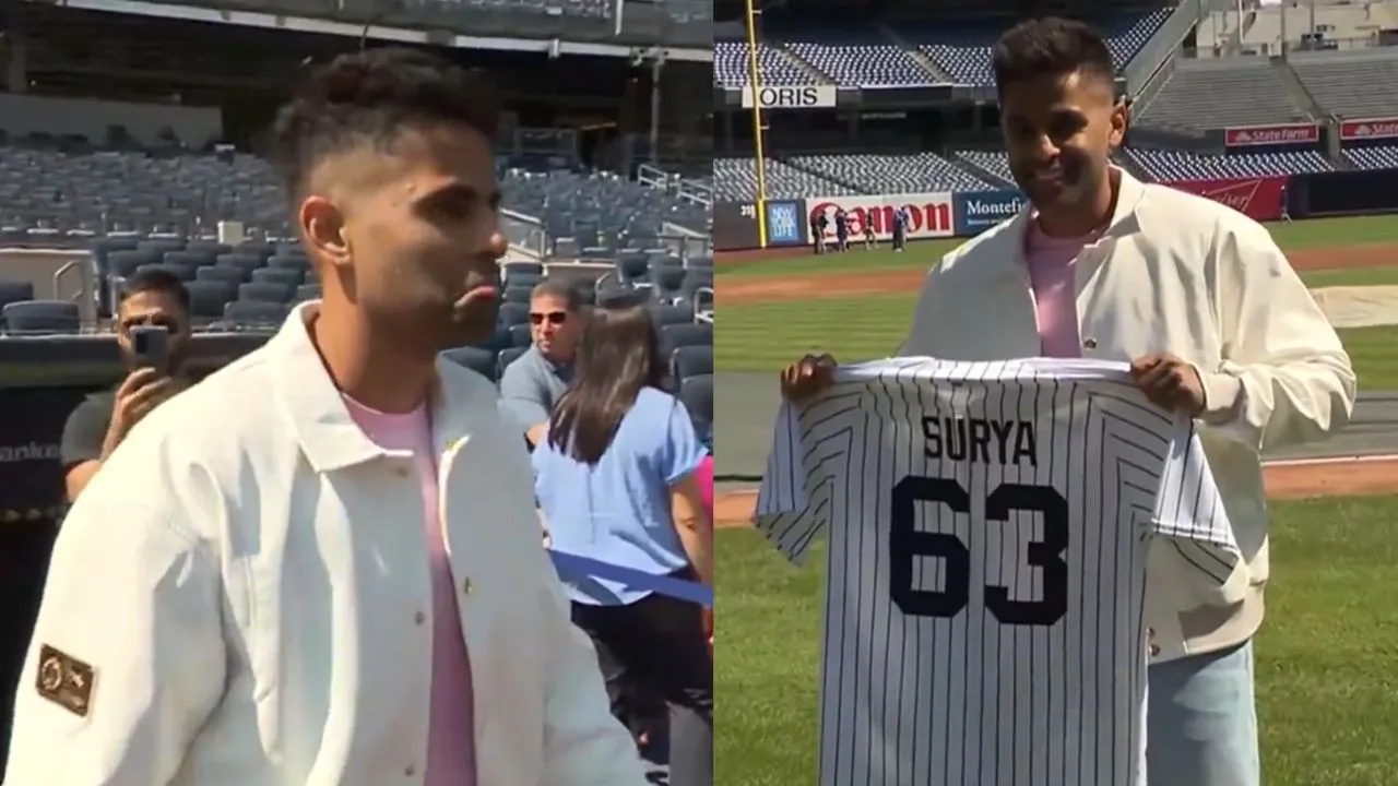 Suryakumar Yadav visits New York's Yankee Stadium (Source: X)