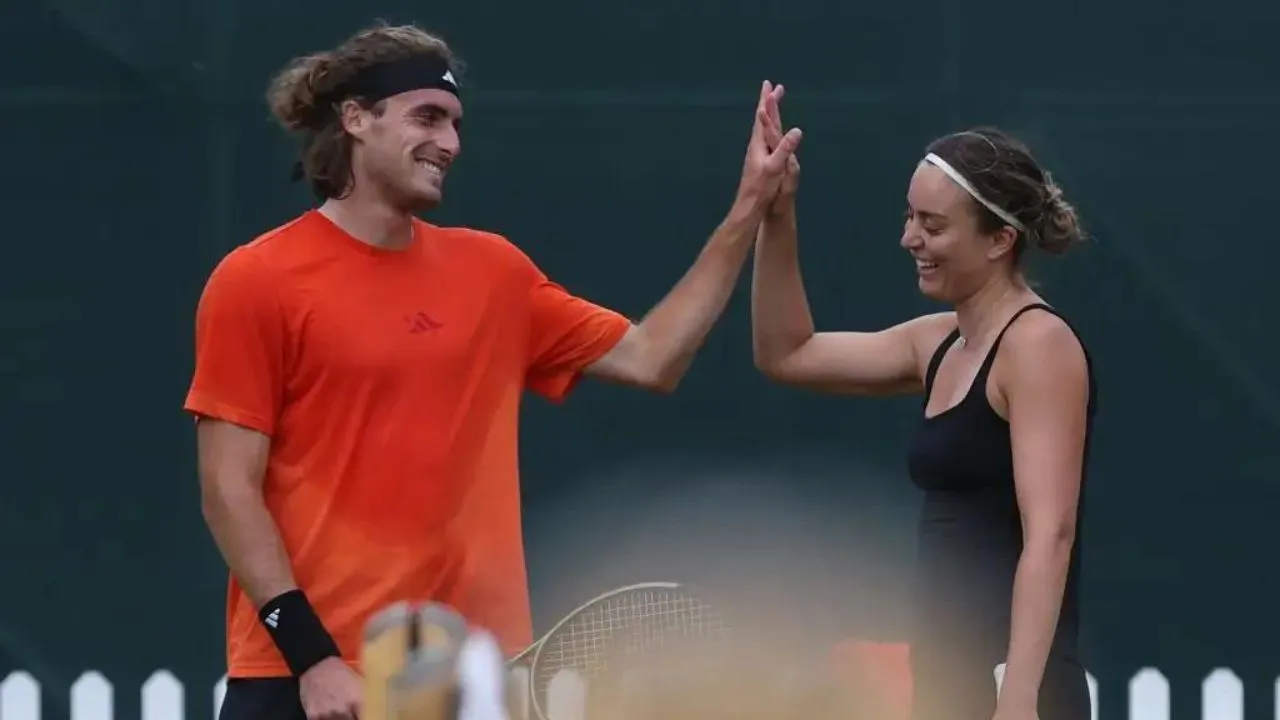 Paula Badosa and her boyfriend Stefanos Tsitsipas (Source: X)