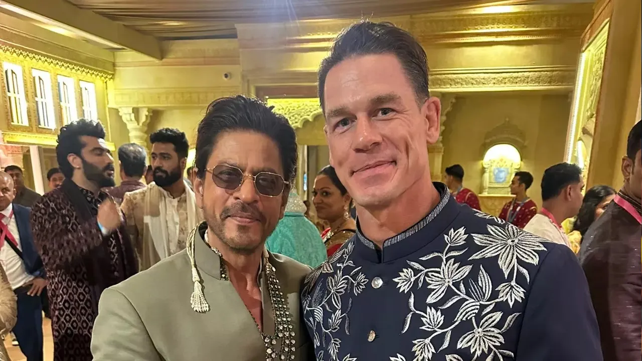 John Cena shares image of his meet with Shah Rukh Khan during Anant Ambani's wedding