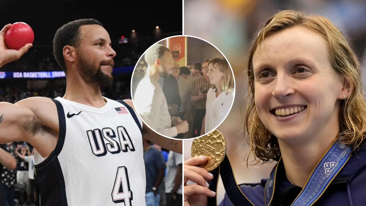 WATCH: Stephen Curry interacts with Swimming legend Katie Ledecky at Paris Olympics 2024 (Source: X)