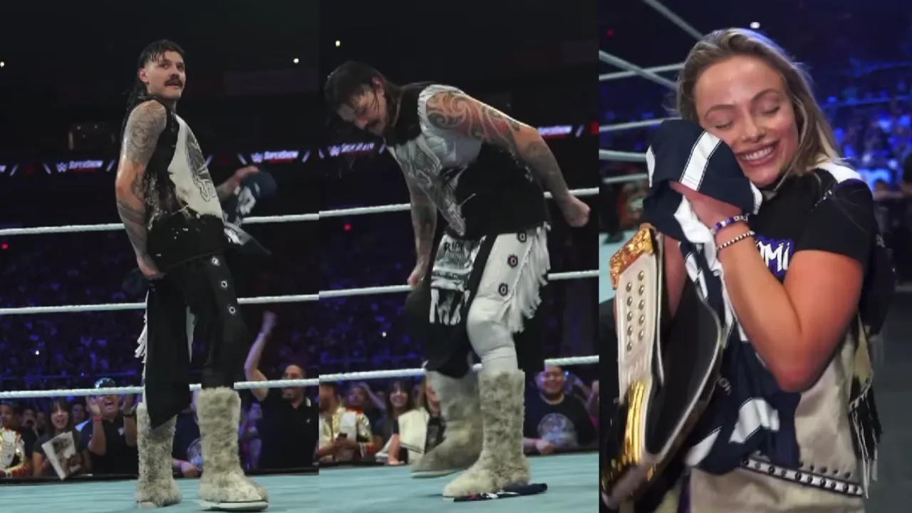 WATCH: Liv Morgan grabs Rey Mysterio's T-shirt disrespected by Dirty Dom on WWE live event