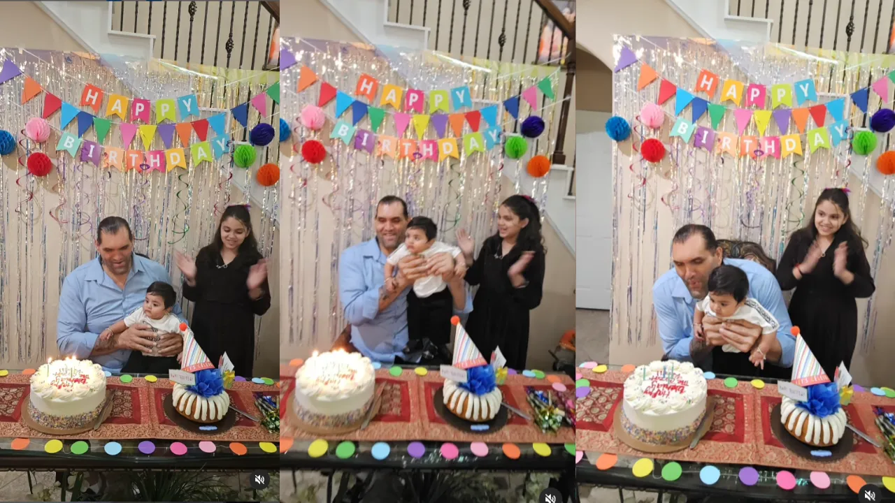 WATCH: The Great Khali celebrates his birthday with family