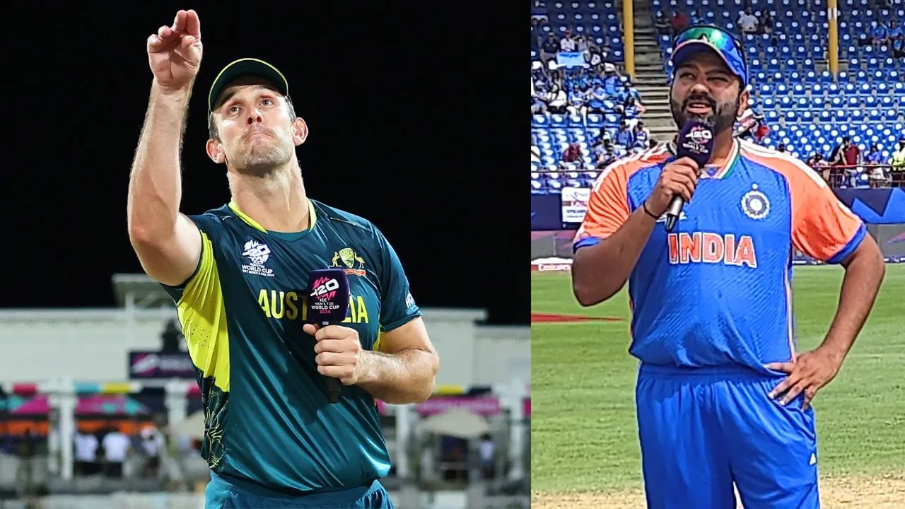 T20 World Cup 2024 Australia vs India AUS vs IND Rohit Sharma reply Mitchell Marsh