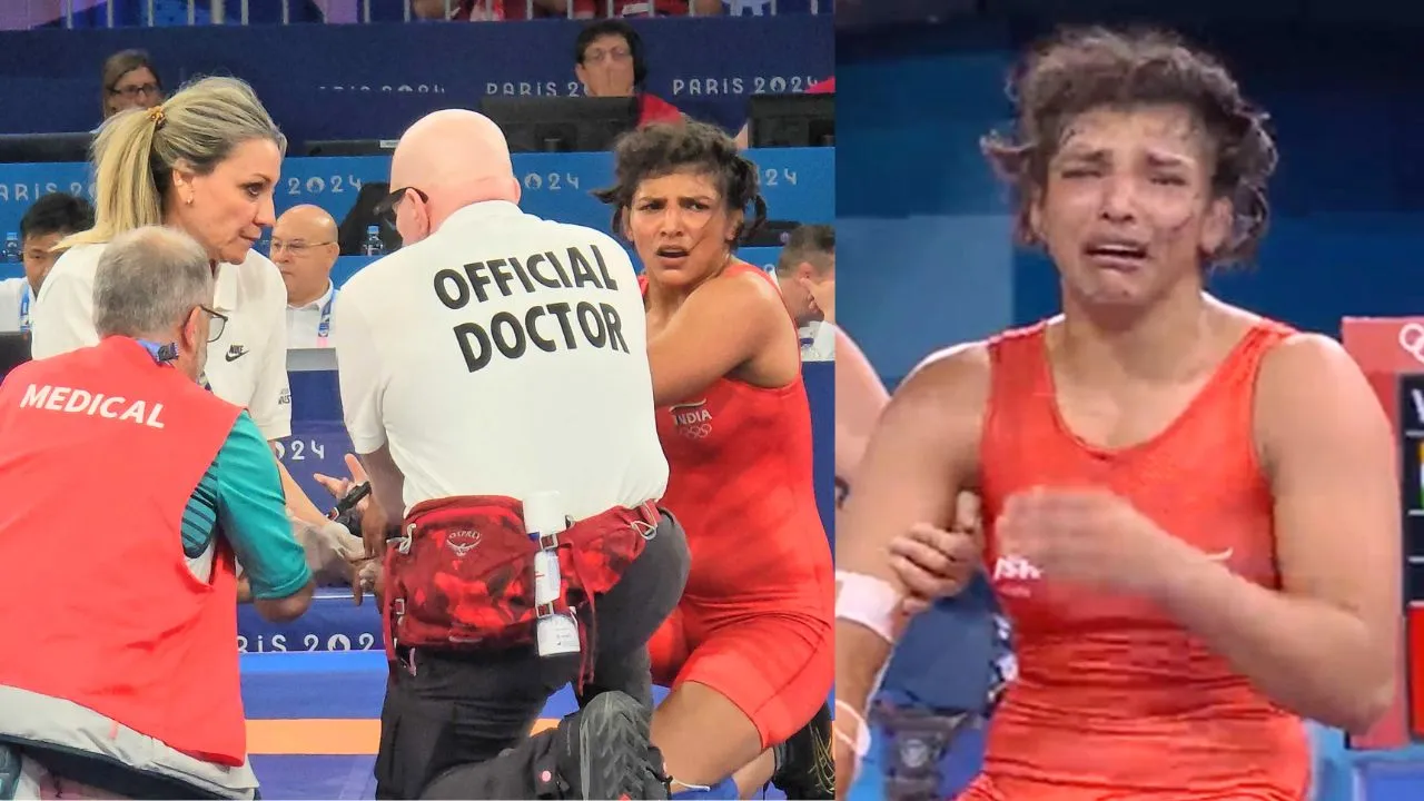 Paris Olympics 2024 Indian Wrestler Nisha Dahiya in tears after dislocating finger in quarters defeat