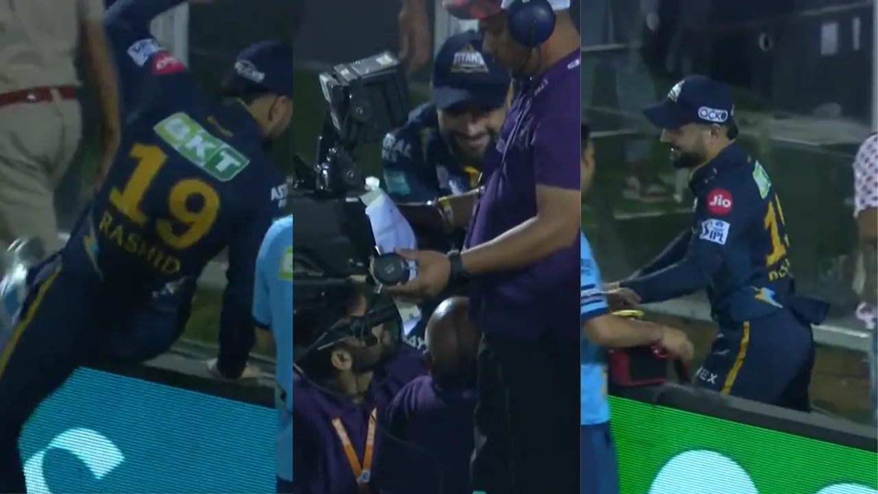 फिर नजर आई Rashid Khan की दरियादिली, बीच मैच में जाना घायल कैमरामैन का हाल
