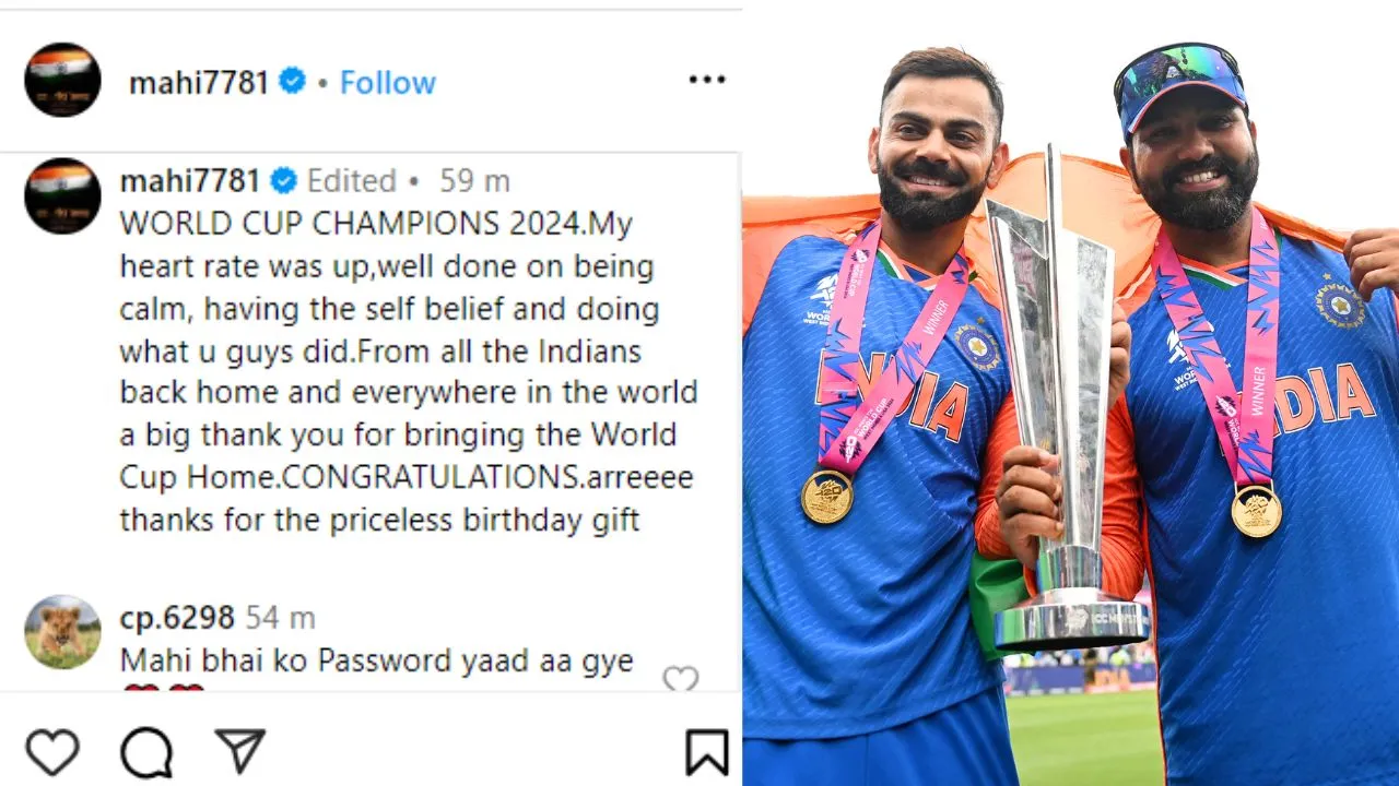 T20 World Cup 2024 India vs South Africa IND vs SA Final MS Dhoni Instagram Post