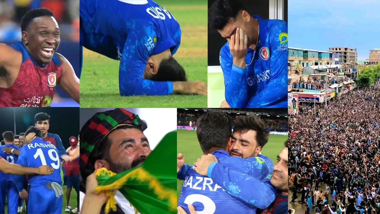 T20 World Cup 2024 AFG vs BAN Afghanistan Players and Fans Emotional Photos Videos