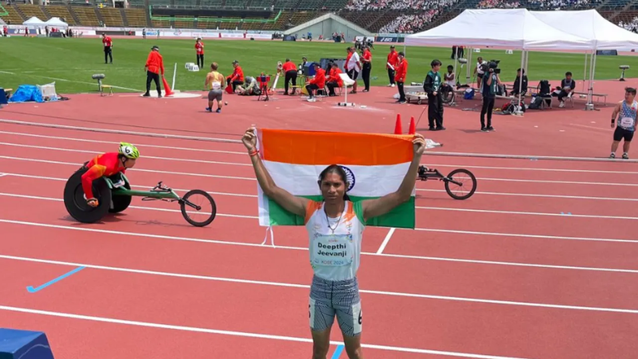 Deepthi Jeevanji makes world record in 400m T20 in the World Para Athletics Championships