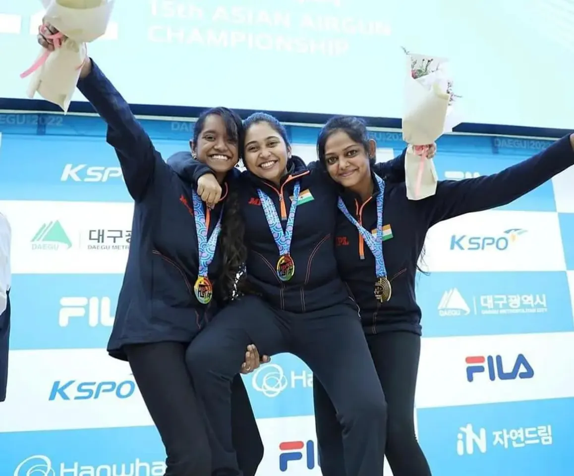 A hat-trick of Gold for Mehuli Ghosh at the Asian Airgun Championship in Korea | Sportz Point