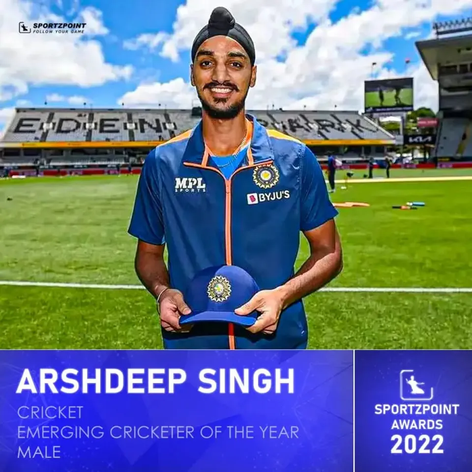Sportz Point Awards 2022 | Emerging Cricketer of the Year Male | Arshdeep Singh | Sportz Point