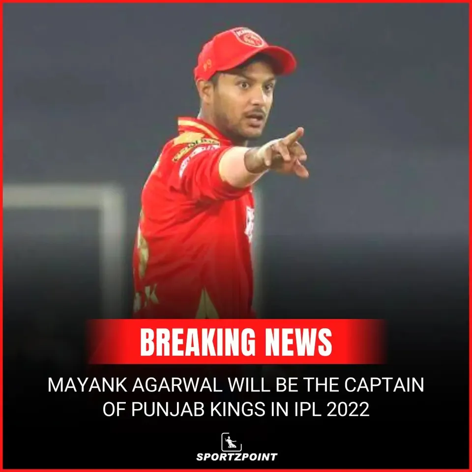 IPL 2022: Mayank Agarwal is set to lead the Punjab Kings franchise | SportzPoint.com