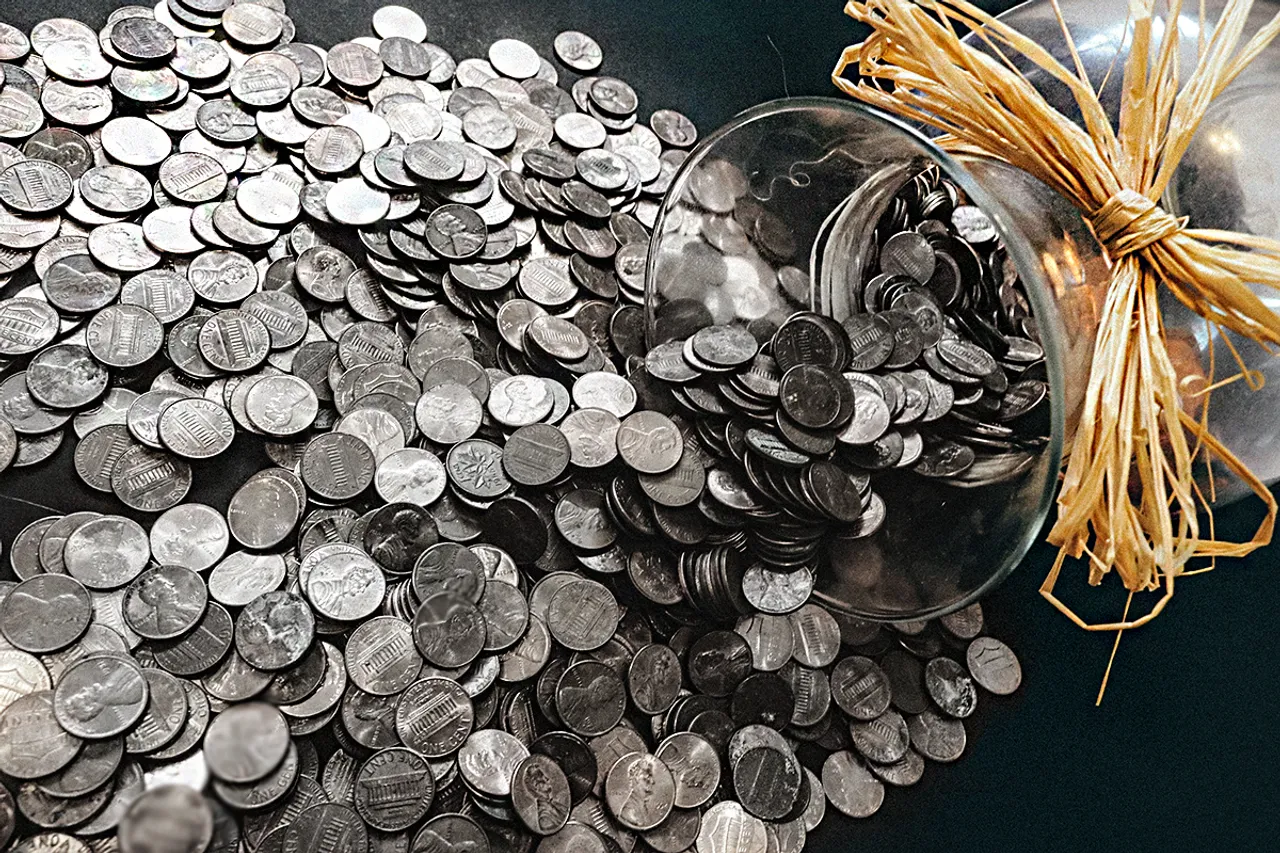  coins and jar