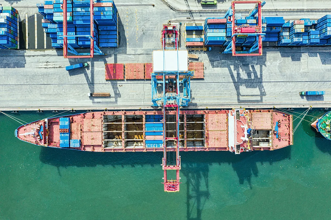 cargo ship in port