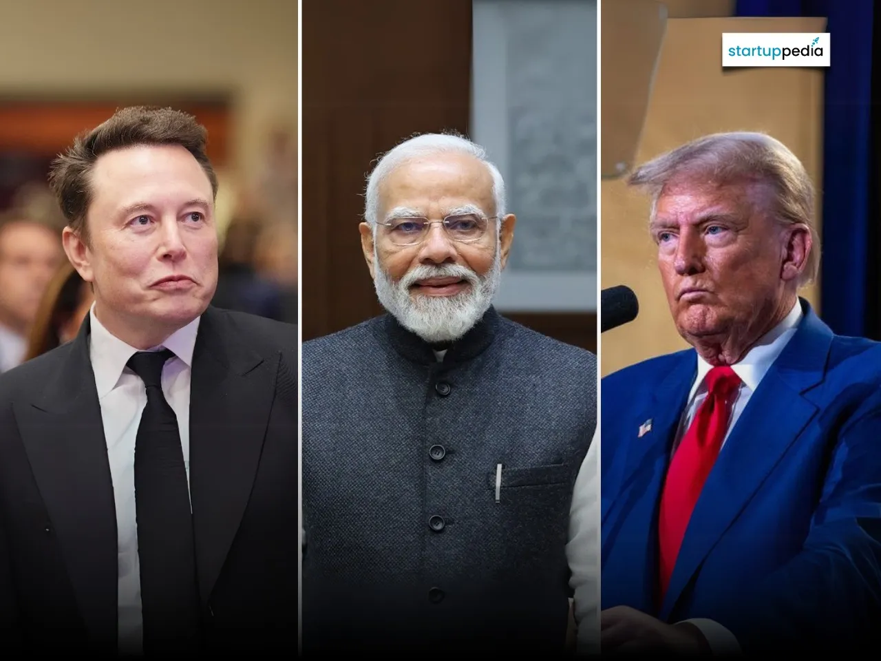Elon Musk, PM Modi, President Trump 