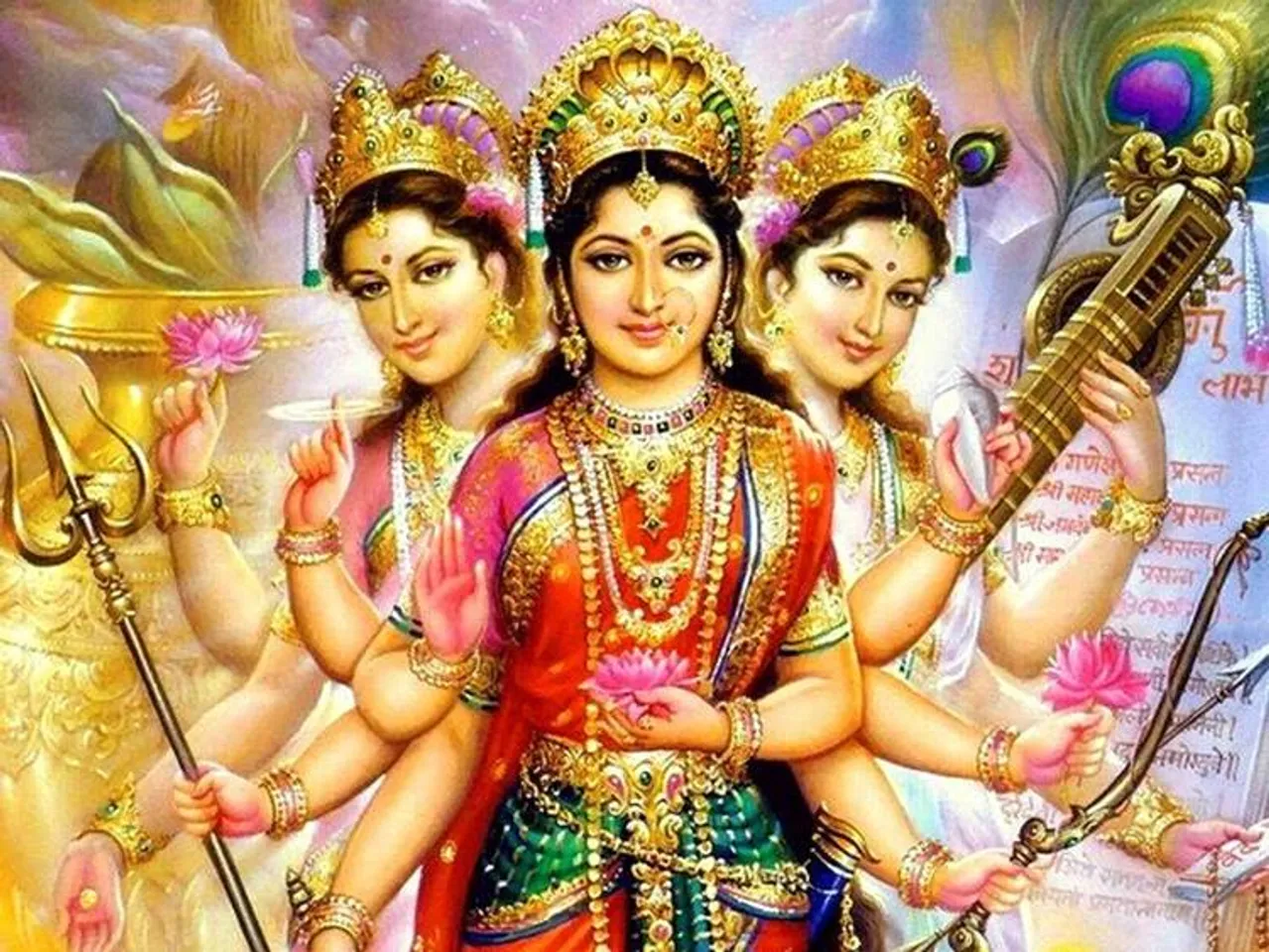 Maha-Lakshmi-Maha-Saraswati-Maha-Parvathi-Devi