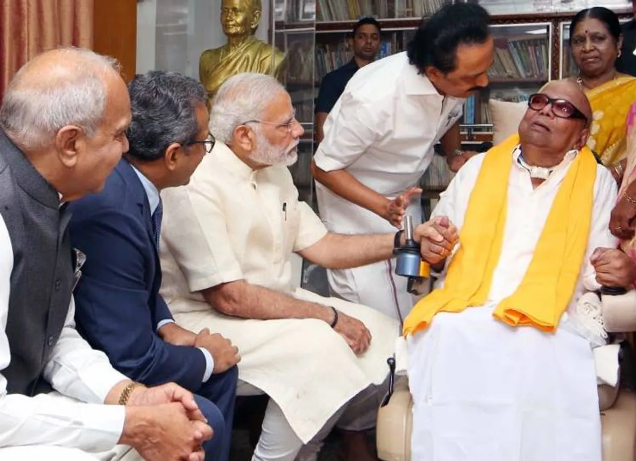 modi met karunanidhi