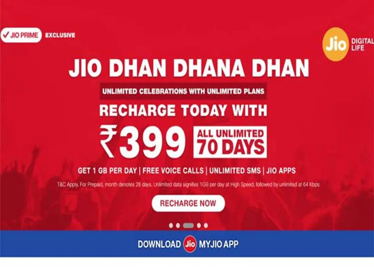 Reliance Jio, Smartphones, Jio cashback offer, Rs 399 recharge,