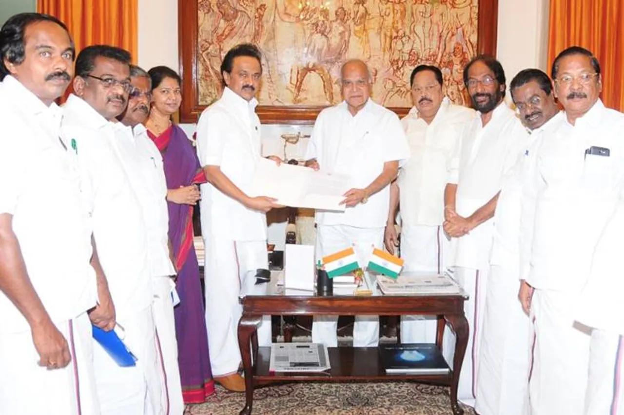 dmk working president met TN Governor Bawarilal Prohit