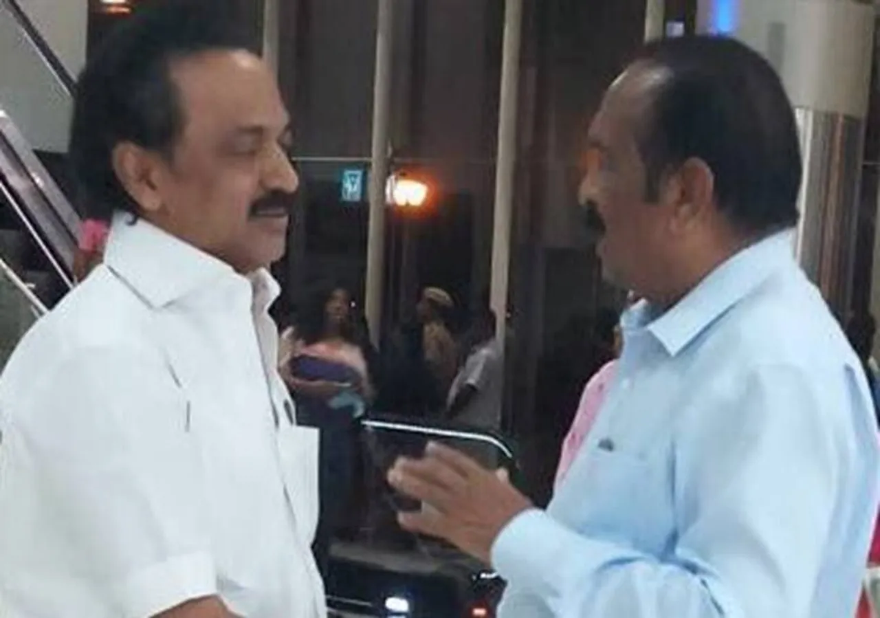 mk stalin, vaiko, mk stalin - vaiko in same stage after 12 years, chennai, rk nagar