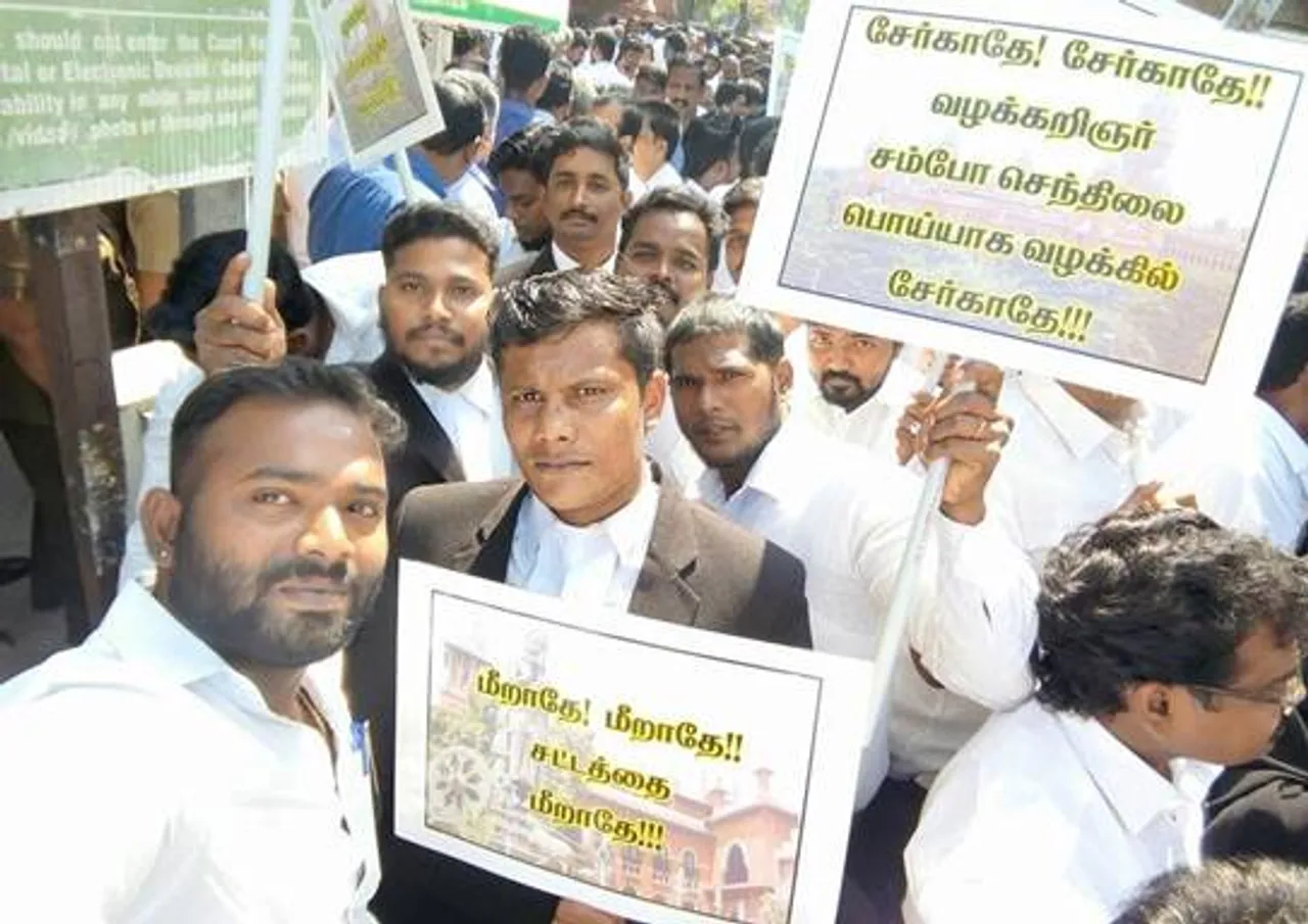 Sambo Senthil, Venkatesa Pannaiyar, Advocates Protest