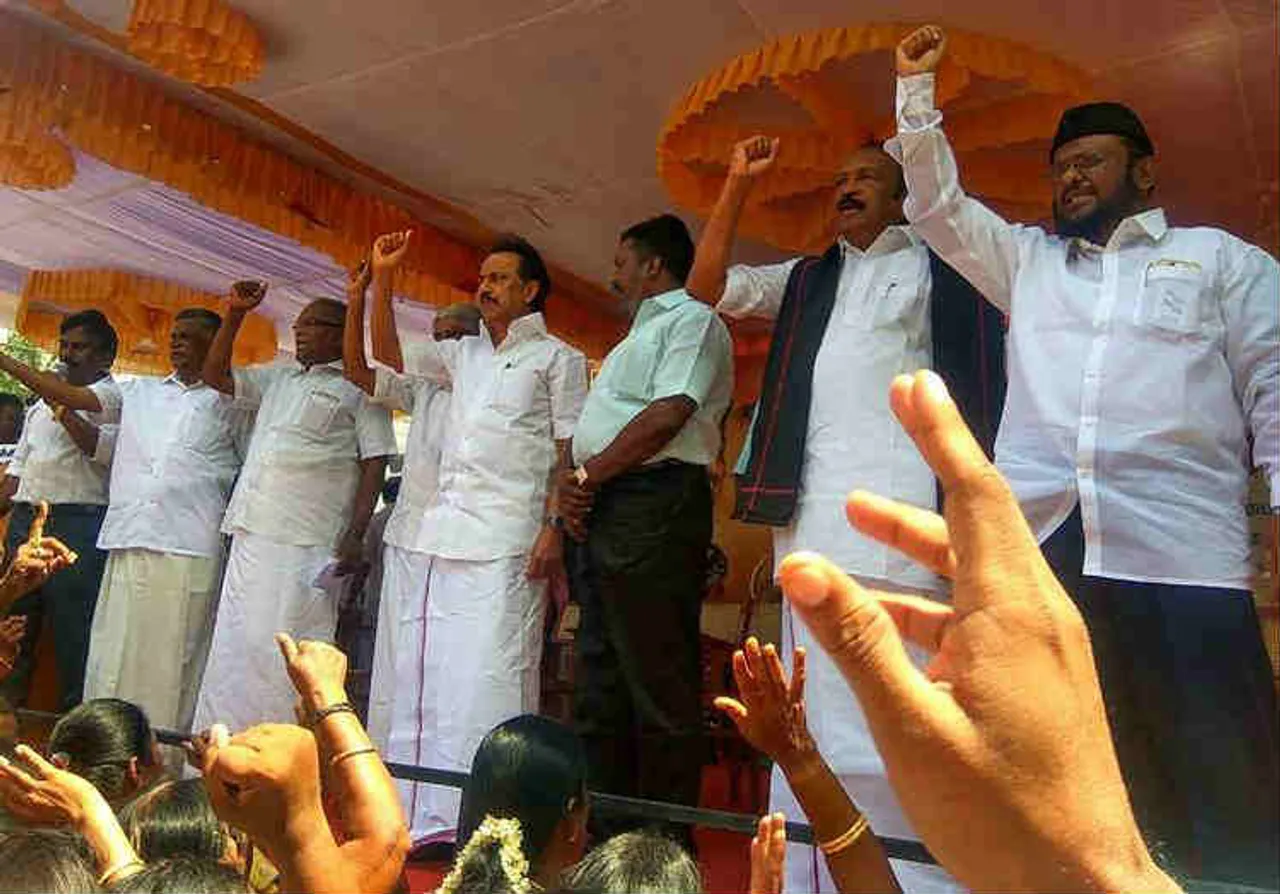 DMK Alliance Parties protest, MK Stalin, Vaiko, J.Anbazhagan