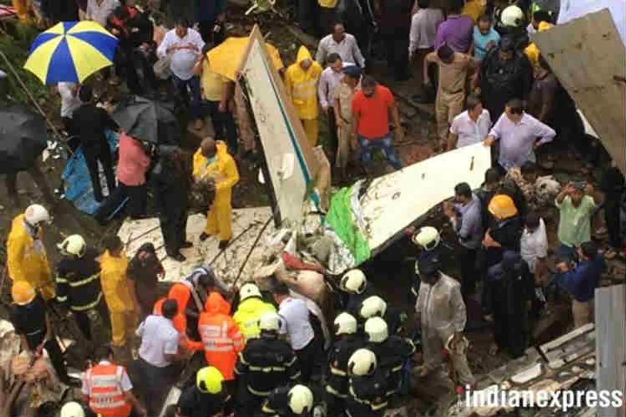 Mumbai, Ghatkopar chartered plane crash, fire brigade: