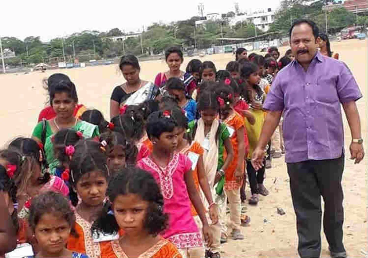 Nandakumar MLA, scheduled Tribe Students to Marina