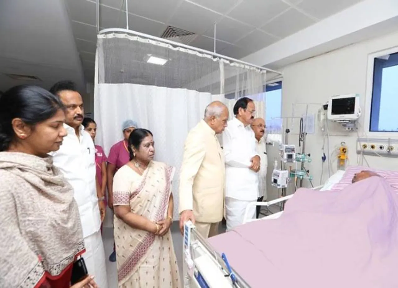 M Karunanidhi Health Updates: venkaiah naidu and banwarilal purohit