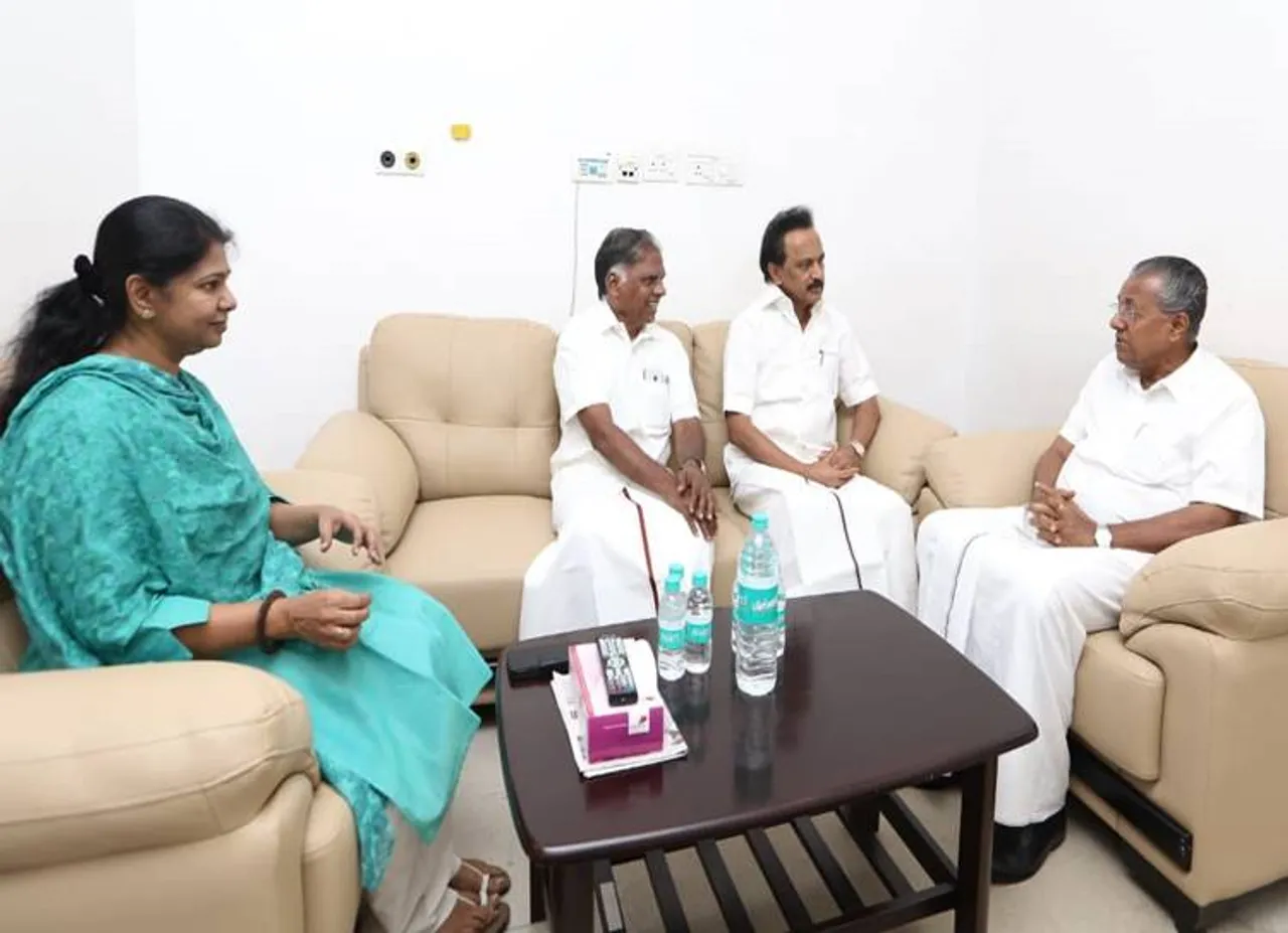 pinarayi vijayan in kauvery hospital, கருணாநிதி, Kerala CM met Karunanidhi