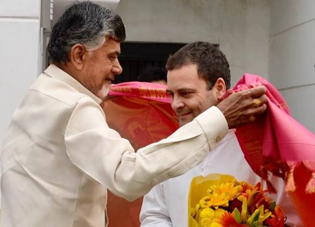 Congress Chief Rahul Gandhi met TDP chief Chandrababu Naidu