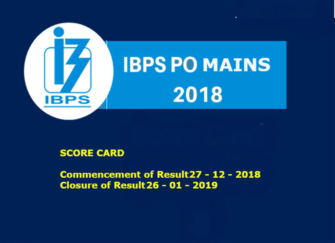 IBPS PO Mains 2018 Score Card