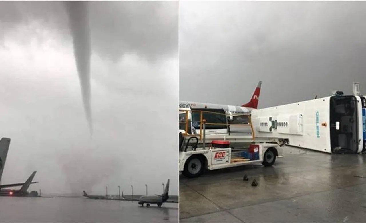 Planes damaged by the storm, Viral Video, துருக்கி, விமானங்களை இயங்க விடாத சூறைக் காற்று