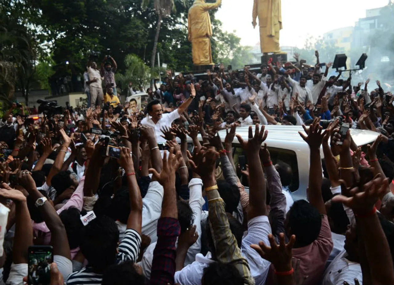 Mk Stalin at arivalayam