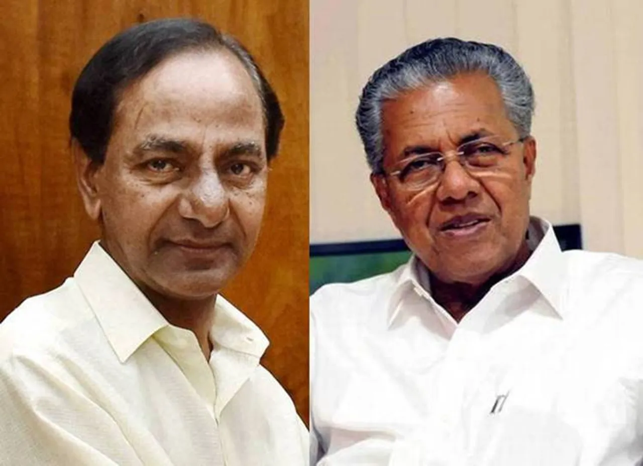 Telangana Chief Minister K Chandrashekar Rao meets Pinarayi Vijayan