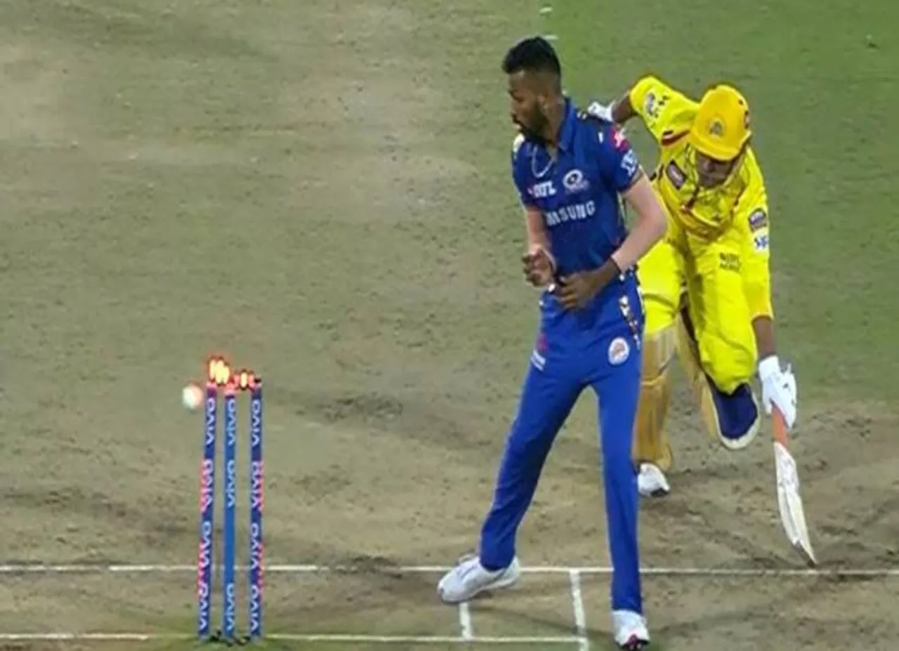 mi vs csk final match dhoni run out