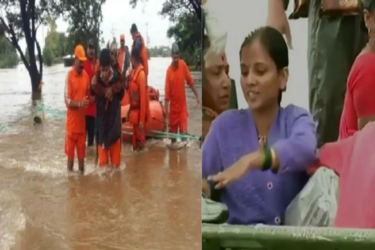 maharashtra flood women viral video