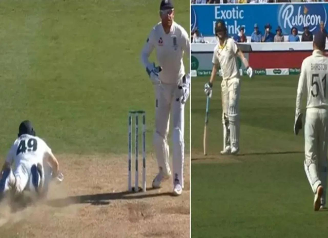 Jonny Bairstow tricks Steve Smith into diving for his life video - ஒரு ஜாம்பவானை இப்படியா இன்சல்ட் பண்றது? - ஆஷஸ் டெஸ்ட் அலப்பறை