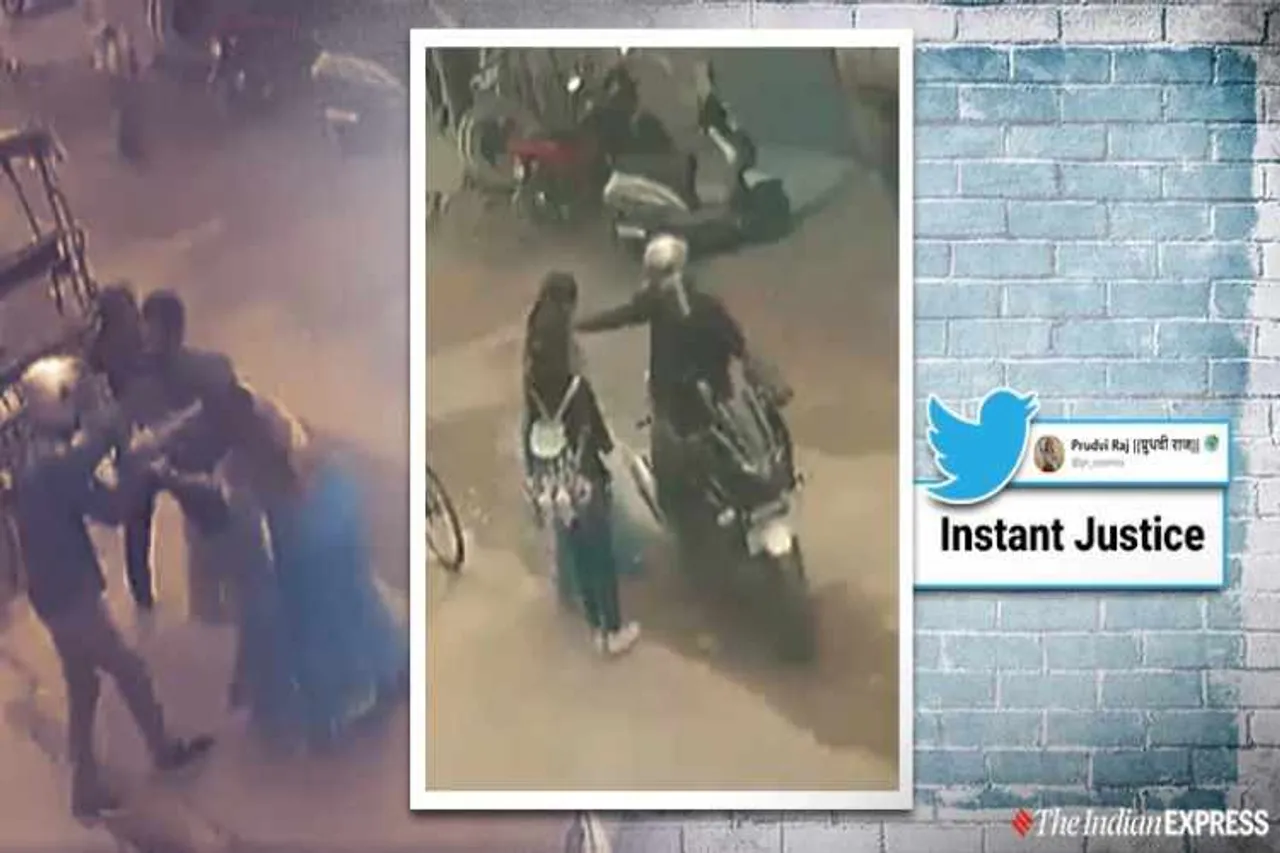 Woman fights chain snatchers Delhi viral video, Delhi, chain snatching, woman fights chain snatcher CCTV viral video