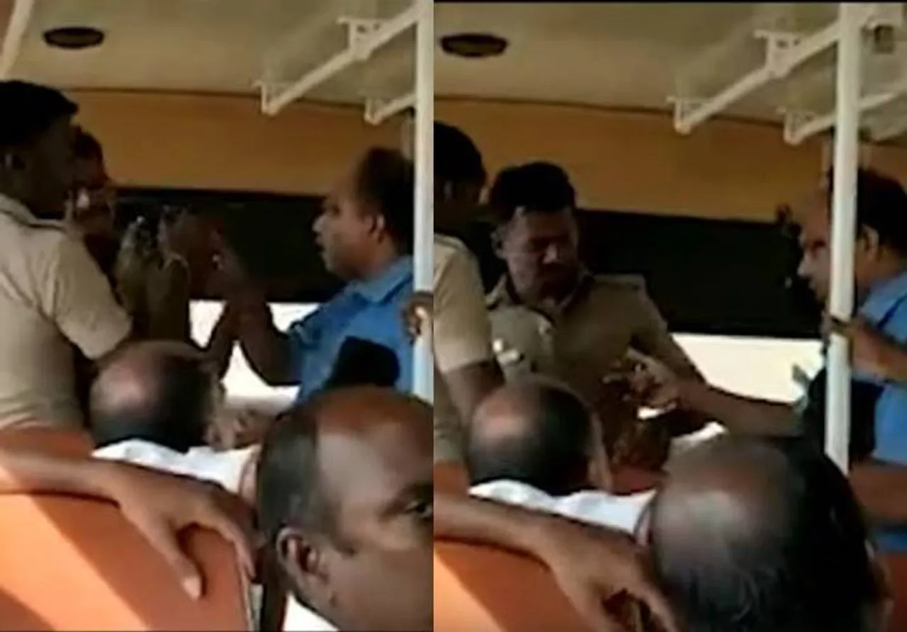 government bus conductor got slapped