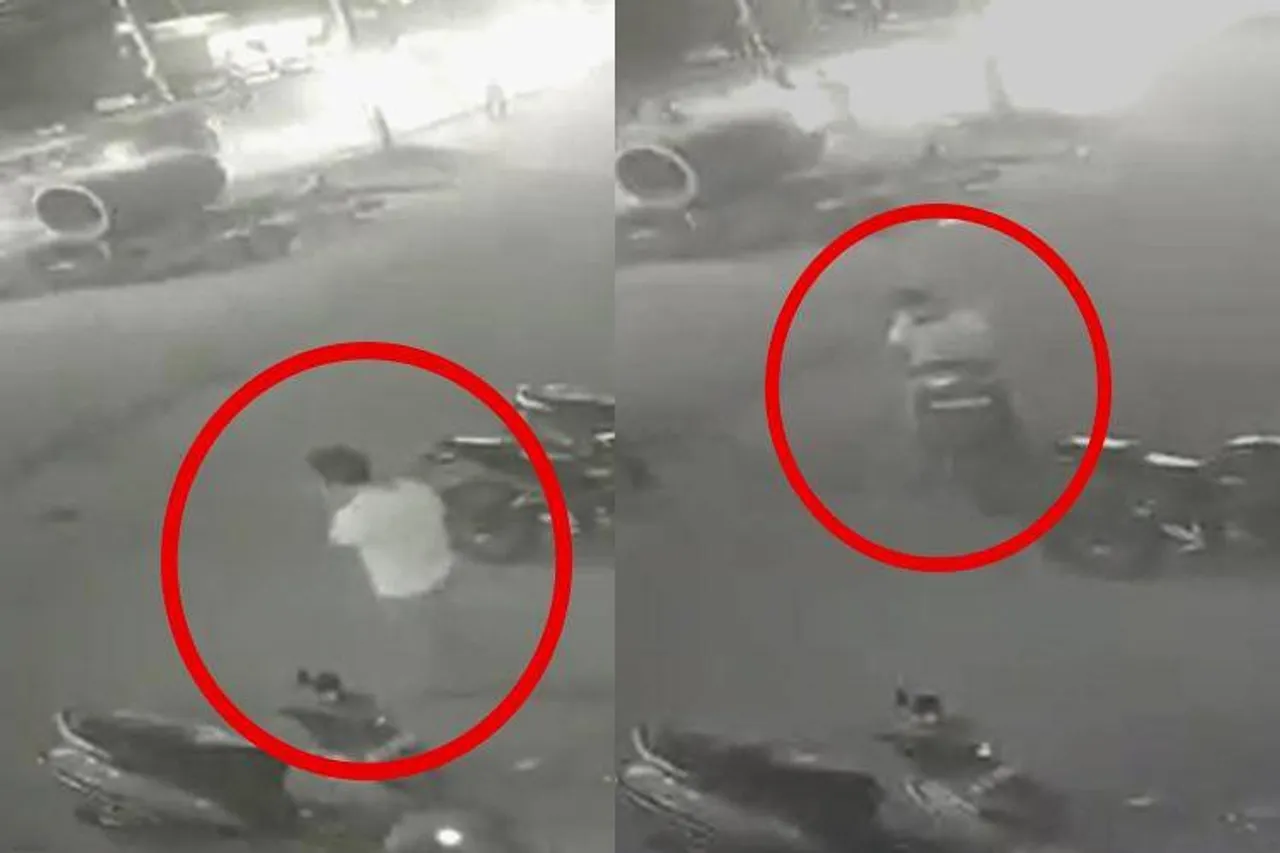 pallikaranai theft bike return incident, cctv video viral , pallikaranai cctv video,