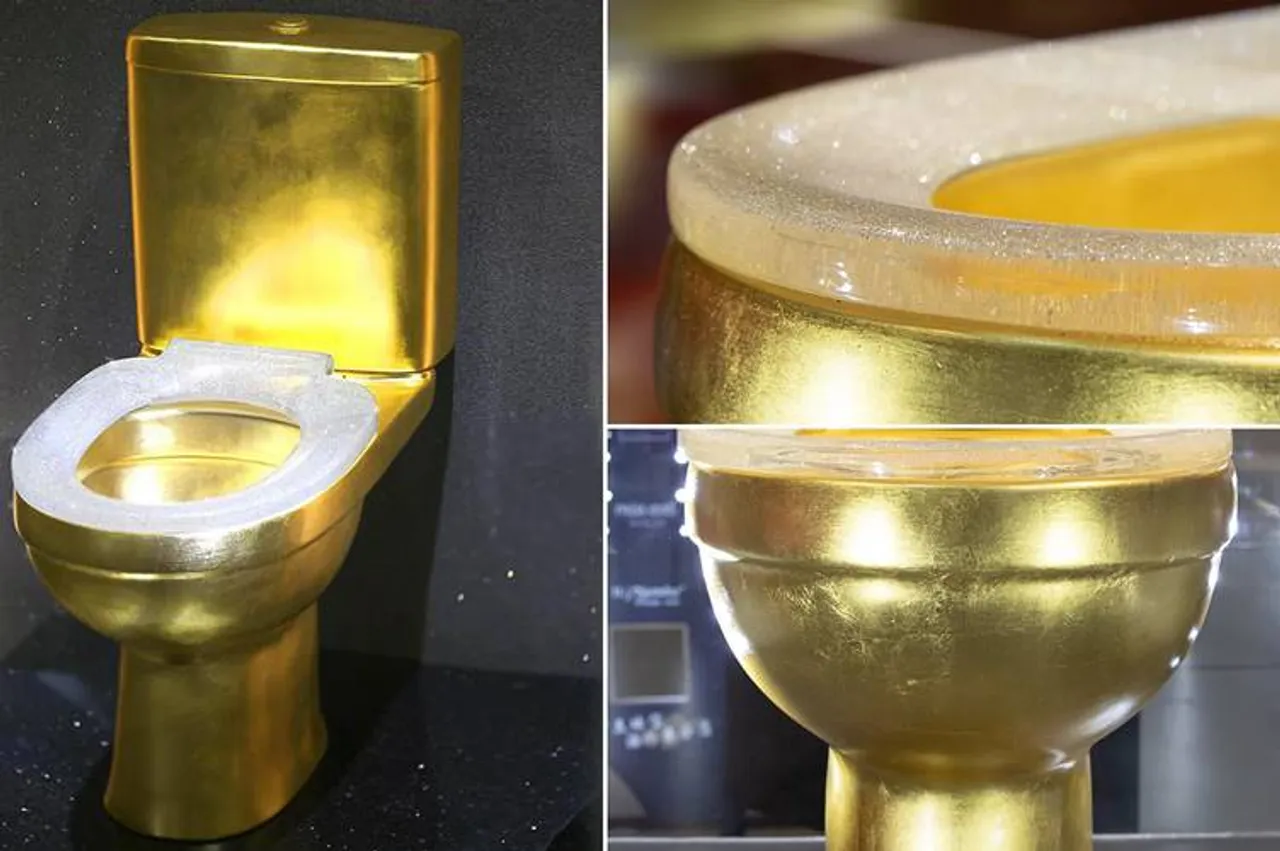 Trending Gold toilet with 40,000 diamonds, Gold toilet with 40,000 diamonds