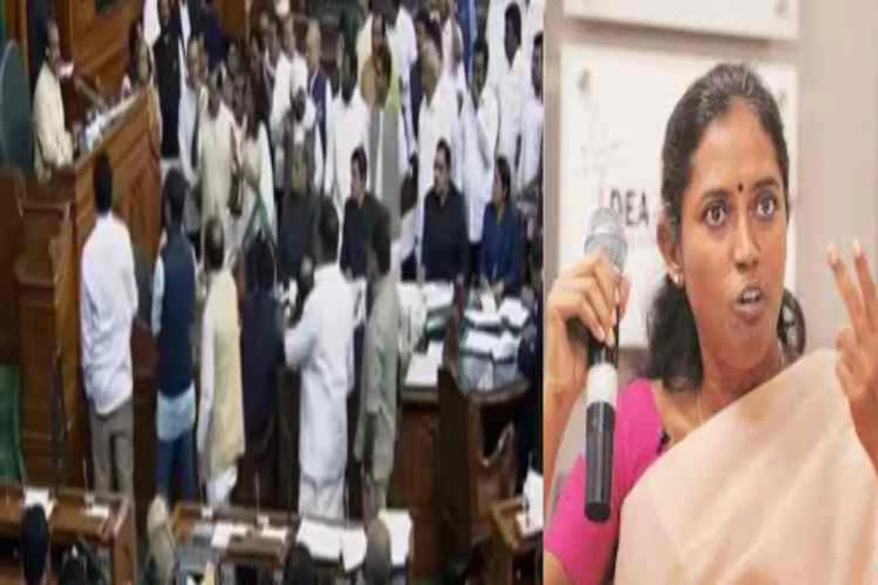 Congress MP Jothimani complaints, Lok sabha guards, கரூர் எம்.பி. ஜோதிமணி புகார், மக்களவை பாதுகாவலர்கள் தள்ளிவிட்டதாக ஜோதிமணி புகார், MP Jothimani complaints push downs by Lok sabha guards, Congress shouting in Lok sabha on Maharashtra issues, maharashtra political situation