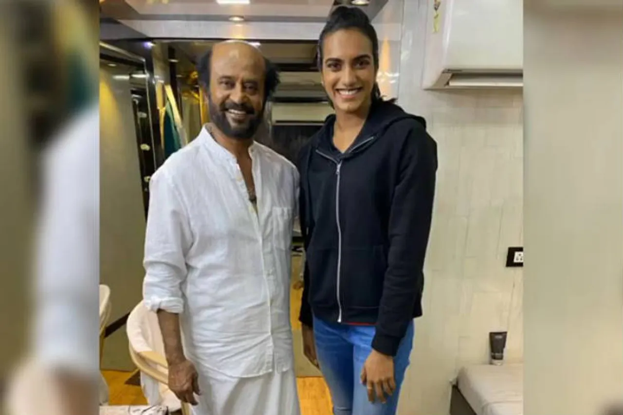 PV Sindhu with Rajinikanth