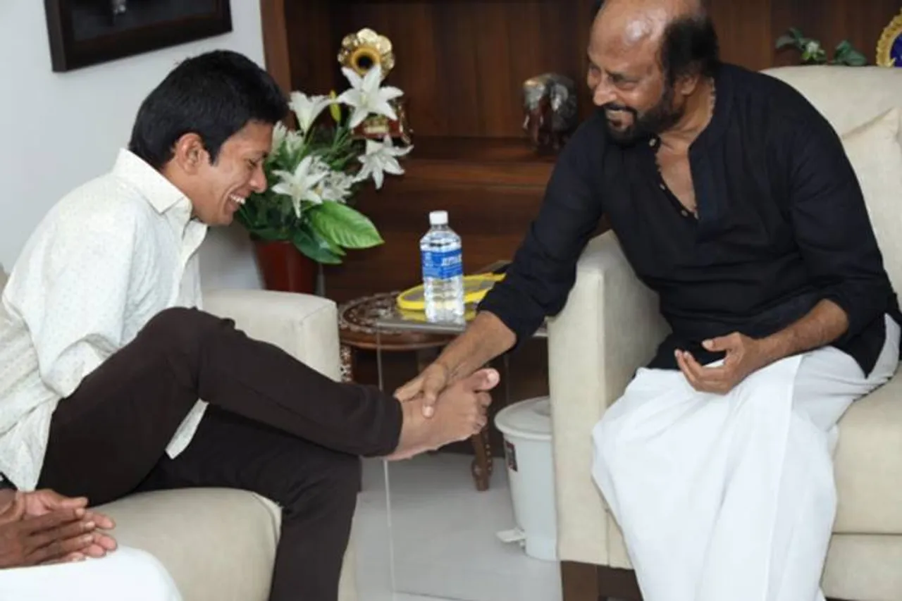 kerala artist pranav met rajini poes garden house photos - ரஜினியுடன் கேரள மாற்றுத்திறனாளி பிரணவ் சந்திப்பு - புகைப்படங்கள் உள்ளே