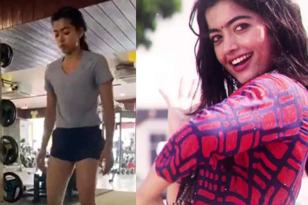 rashmika mandanna, rashmika, rashmika mandanna fitness video, ரஷ்மிகா ஃபிட்னஸ் வீடியோ, ரஷ்மிகா, வைரல் வீடியோ, viral video, rashmika mandanna doing exercise in gym, rashmika fitness video viral