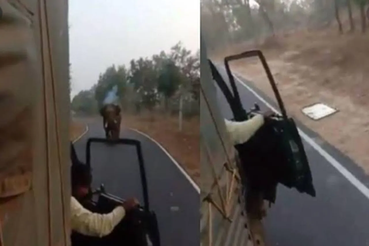 Viral video: Angry elephant chases lorry, rips off bonnet at Karnataka - கர்நாடகாவில் ஆட்டோவை ஓட ஓட விரட்டிய யானை - வைரல் வீடியோ