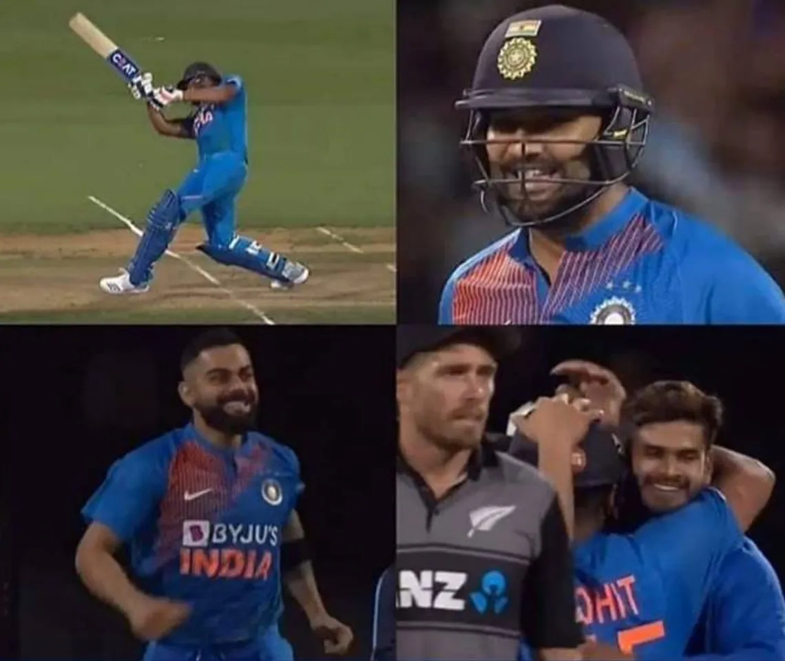 ind vs nz 3rd t20 super over rohit six video