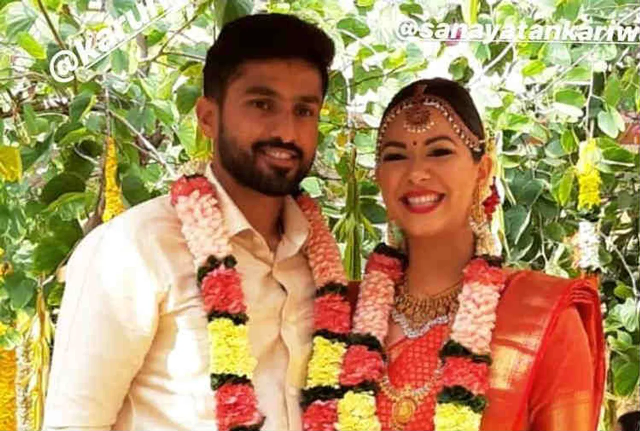 karun nair marriage images, karun nair wiki, karun nair instagram, karun nair wife sanaya tankariwala, கிரிக்கெட் செய்தி, கருண் நாயர், கருண் நாயர் திருமணம்